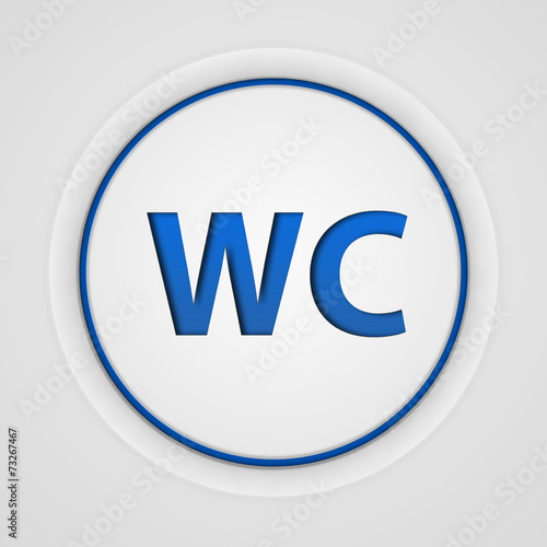 WC circular icon on white background