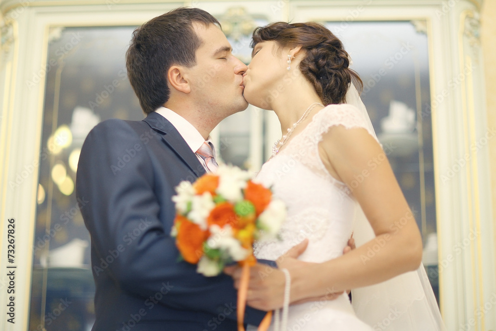 bride and groom portrait in the room bride and groom portrait in the room