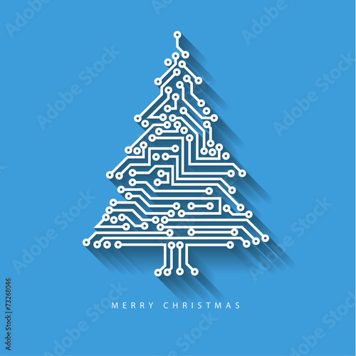 Vector christmas tree from digital electronic circuit
