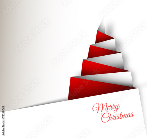 Simple vector christmas tree made from paper