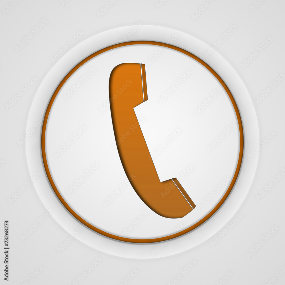phone circular icon on white background phone circular icon on white background