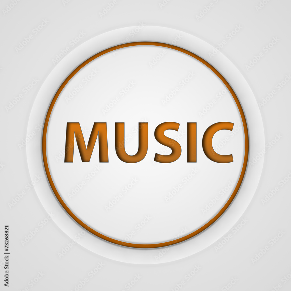 music circular icon on white background music circular icon on white background