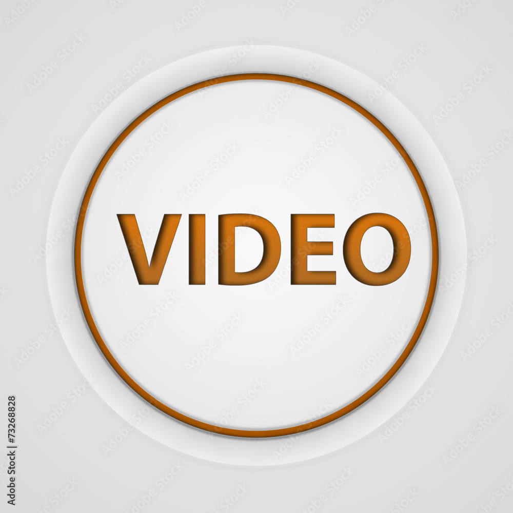 video circular icon on white background video circular icon on white background