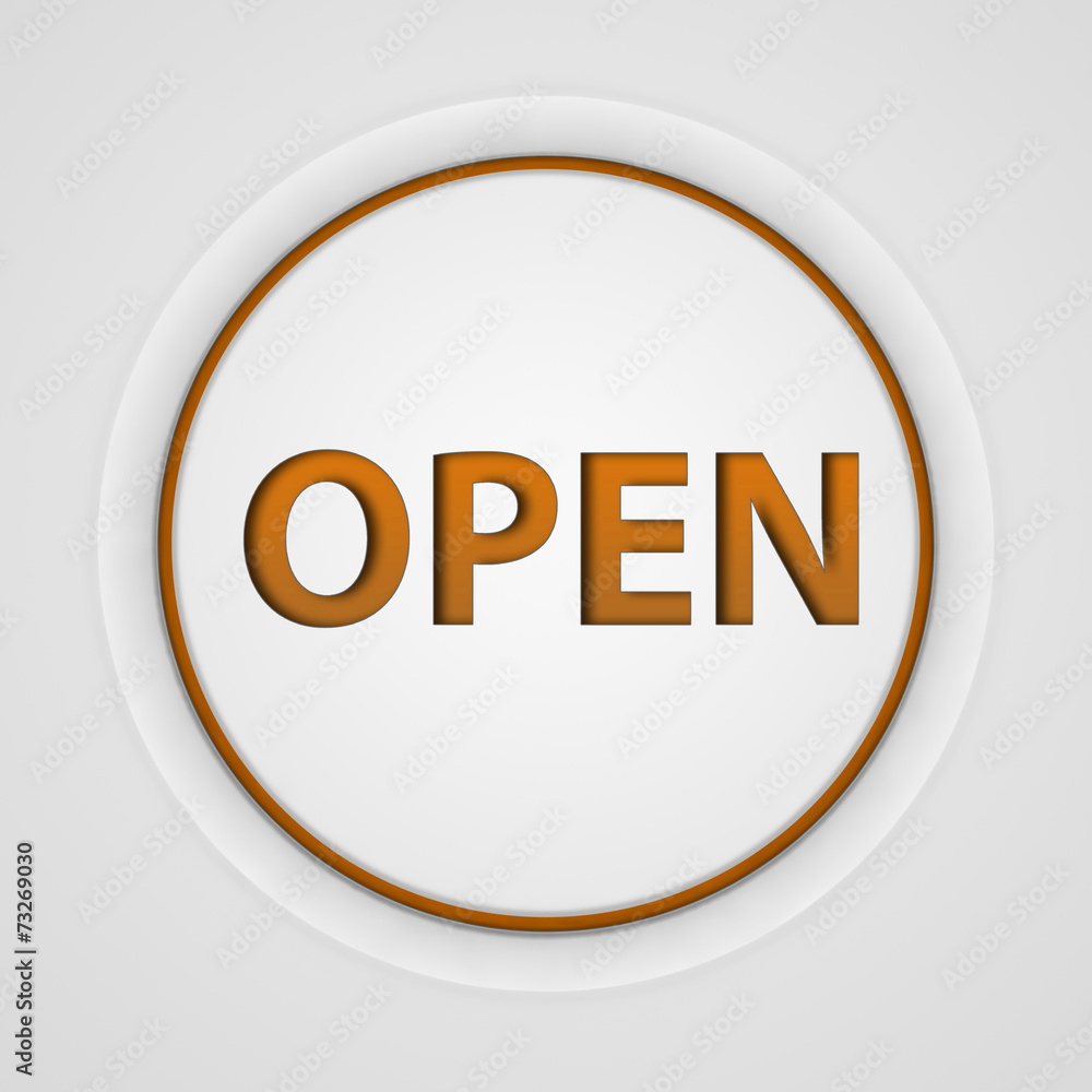 open circular icon on white background open circular icon on white background