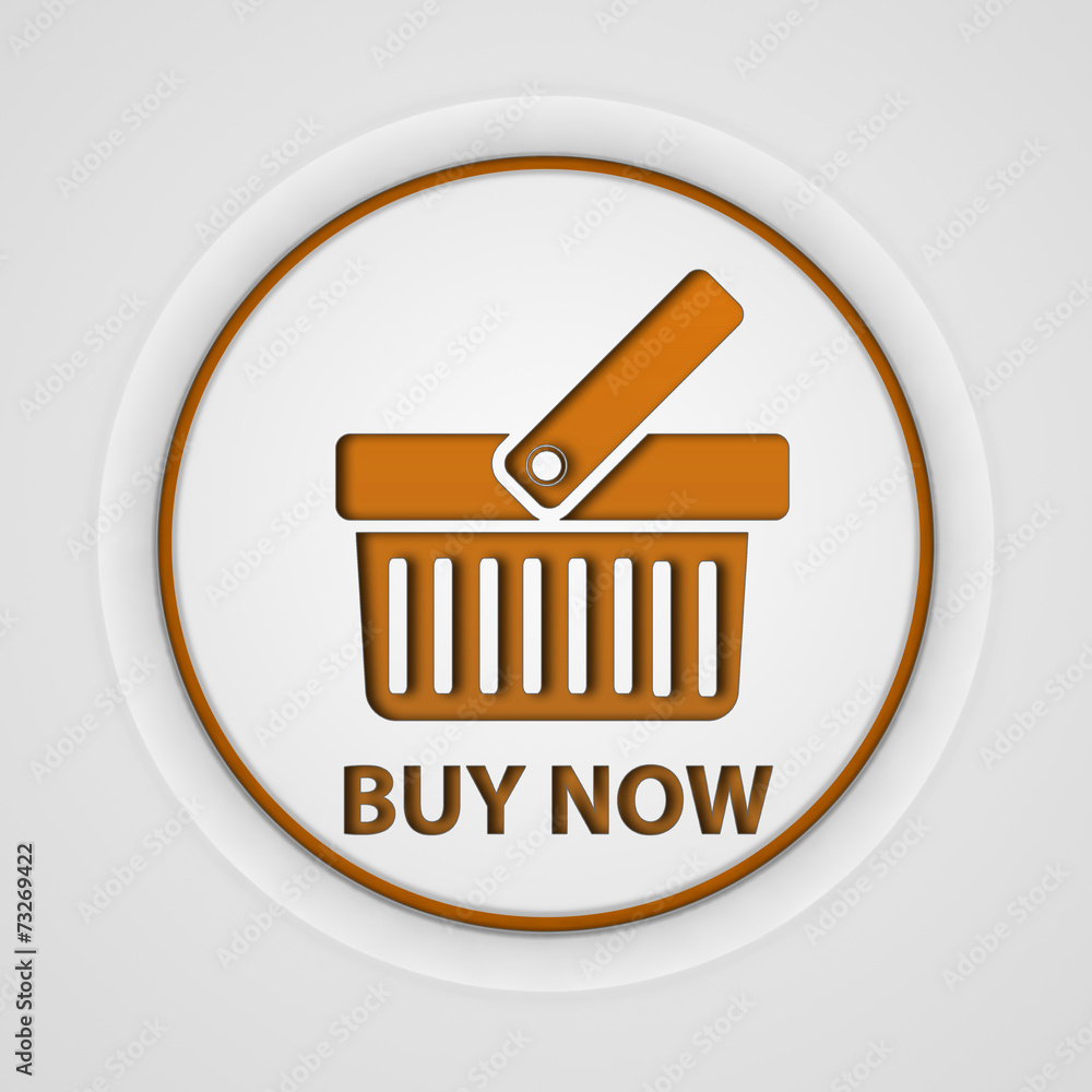 Buy now circular icon on white background Buy now circular icon on white background