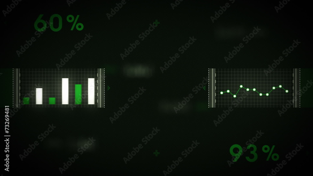 Data and Graphs Green Zooming Dark Data and Graphs Green Zooming Dark