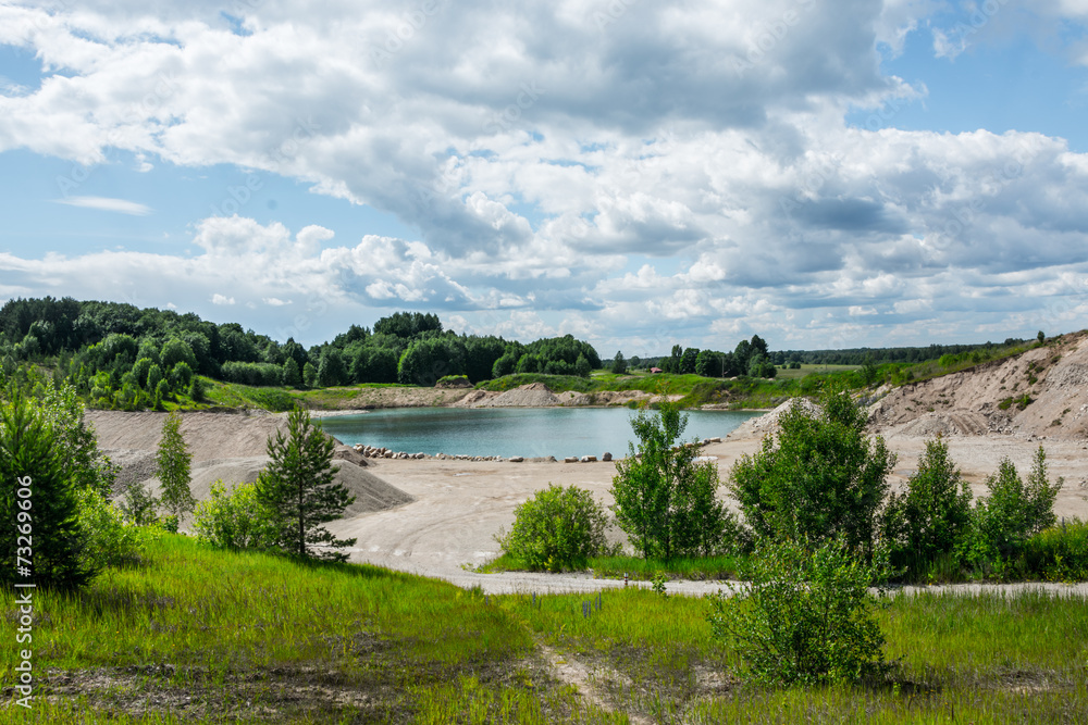 Lake landscape, summer