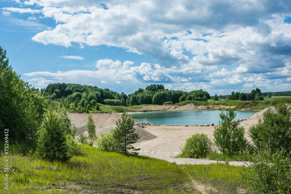 Lake landscape, summer