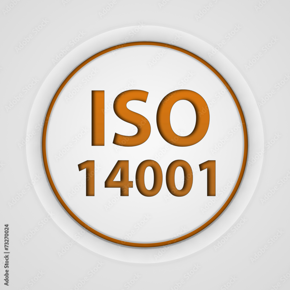 Iso 14001 circular icon on white background Iso 14001 circular icon on white background