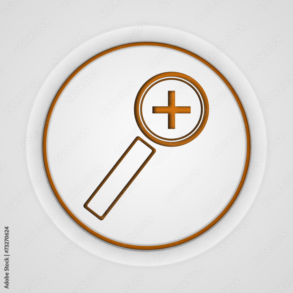 Zoom in circular icon on white background Zoom in circular icon on white background
