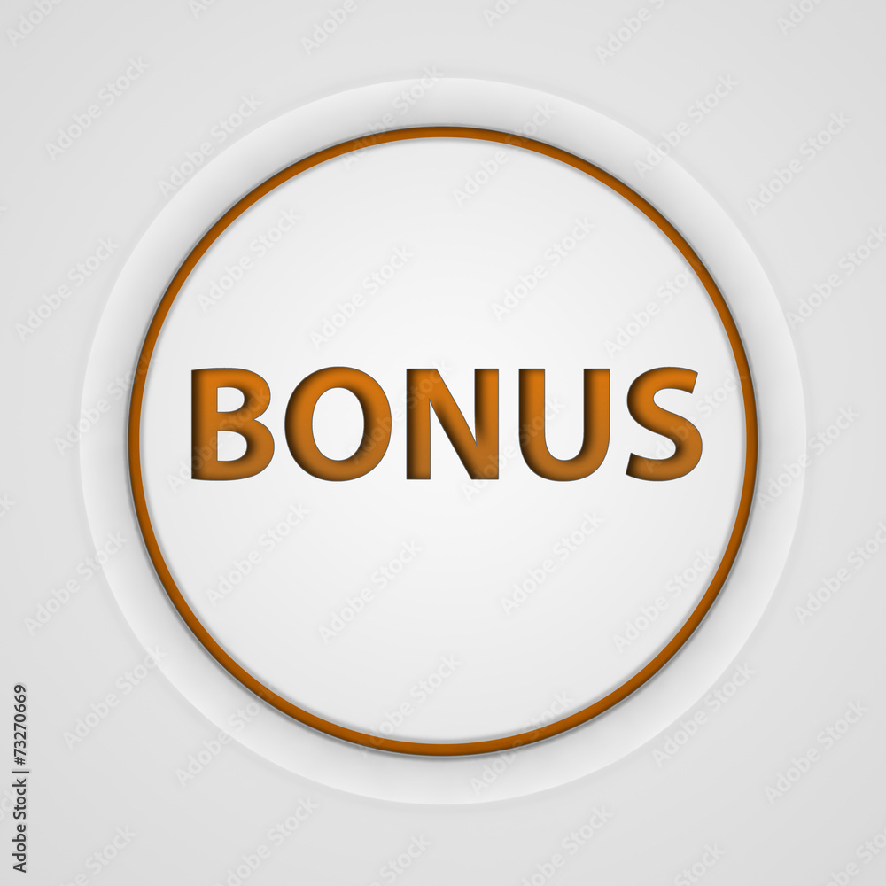 Bonus circular icon on white background Bonus circular icon on white background