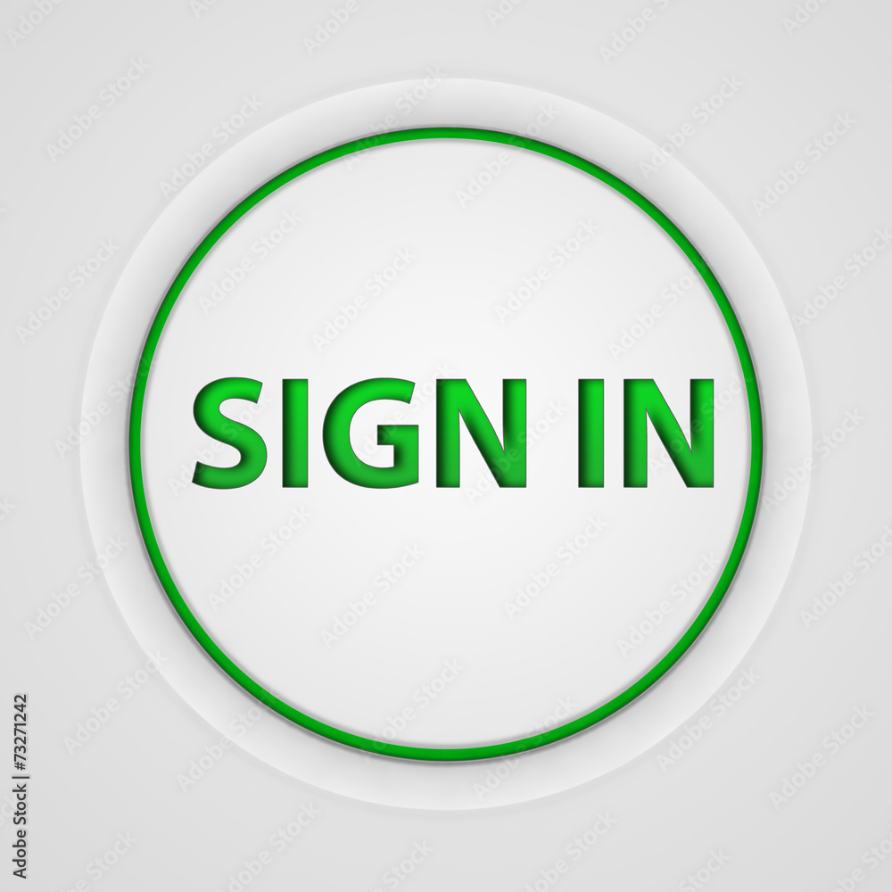 sign in circular icon on white background sign in circular icon on white background