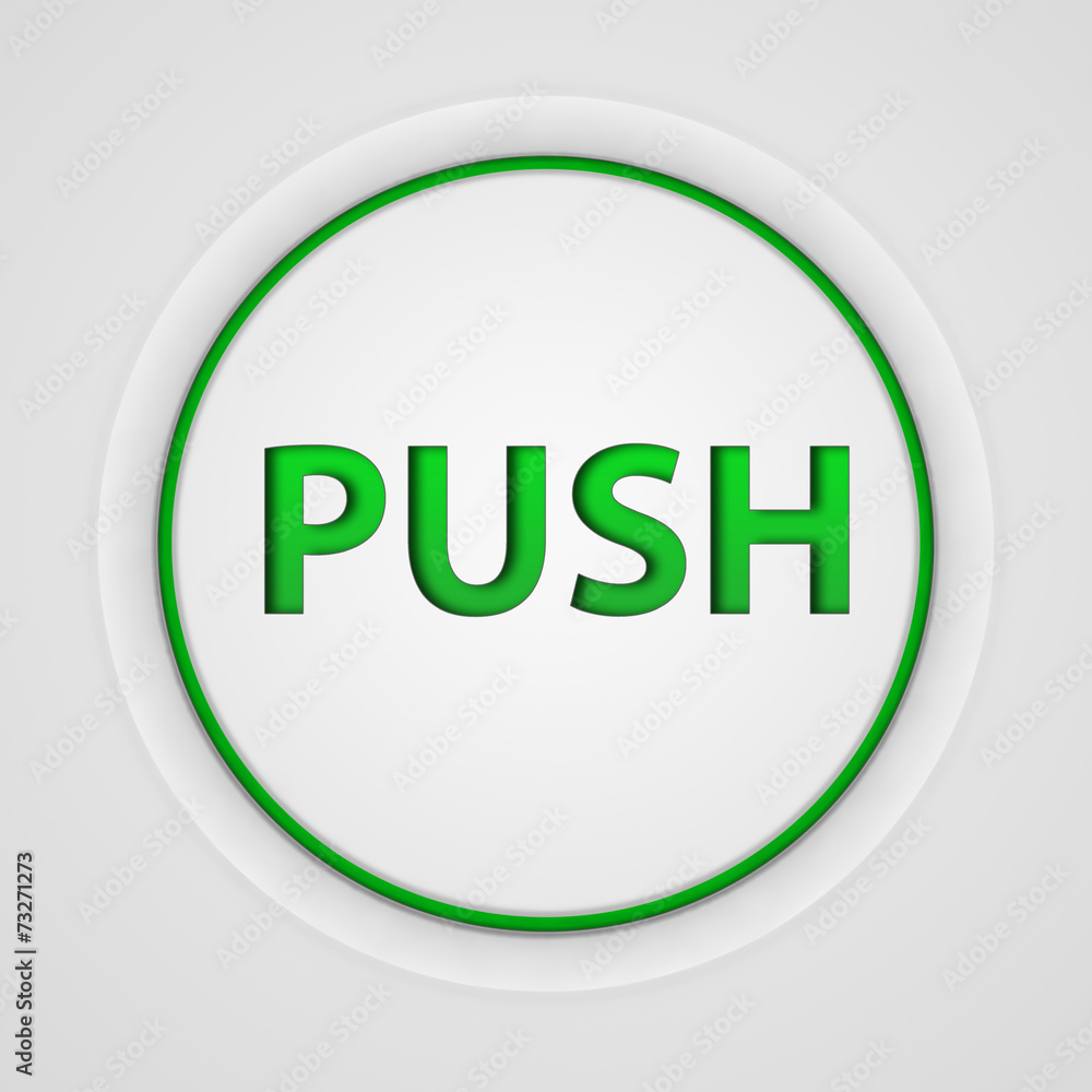 push circular icon on white background push circular icon on white background