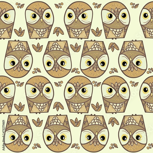 trendy owl pattern print