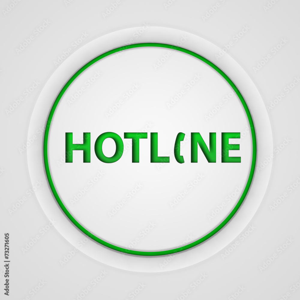 Hotline circular icon on white background Hotline circular icon on white background