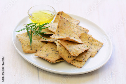 Gluten free rosemary olive oil crackers