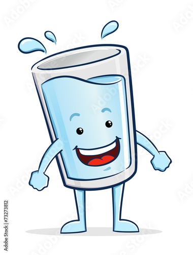 Glass of Water Cartoon Character