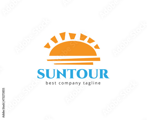 Abstract travel sun logo icon concept. Logotype template for