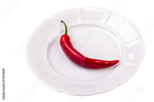 Chili pepper on a plate
