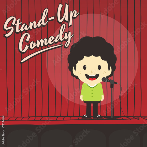 male stand up comedian cartoon character
