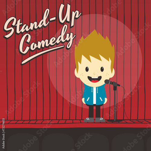 male stand up comedian cartoon character