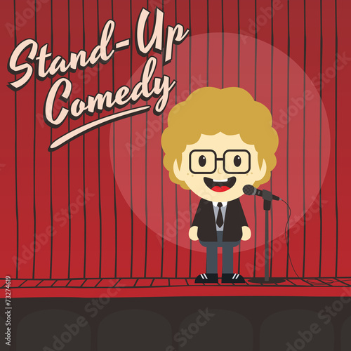 male stand up comedian cartoon character