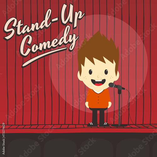 male stand up comedian cartoon character