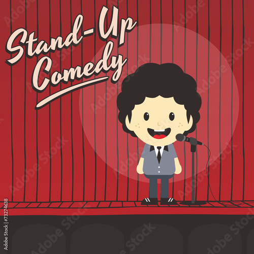 male stand up comedian cartoon character