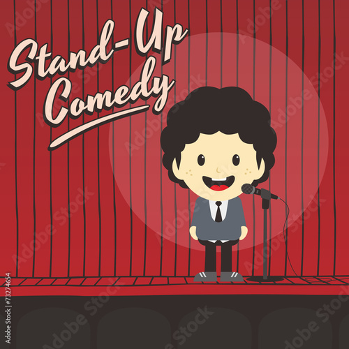 male stand up comedian cartoon character