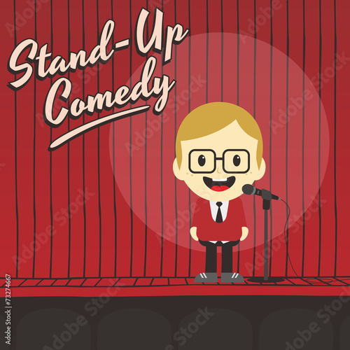 male stand up comedian cartoon character