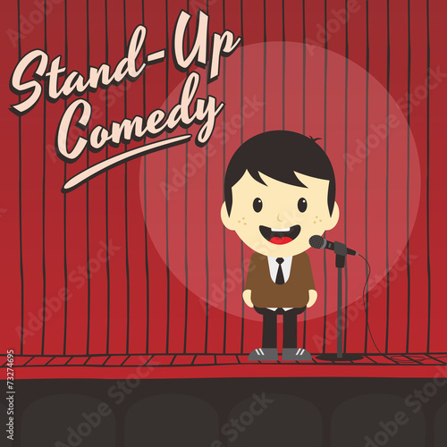 male stand up comedian cartoon character