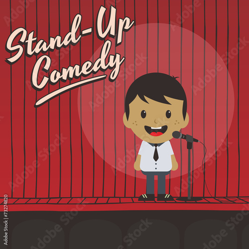 male stand up comedian cartoon character