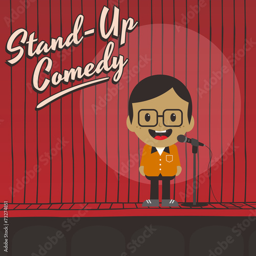 male stand up comedian cartoon character
