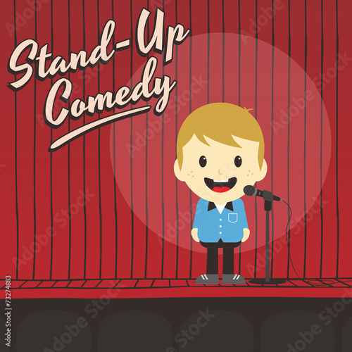 male stand up comedian cartoon character