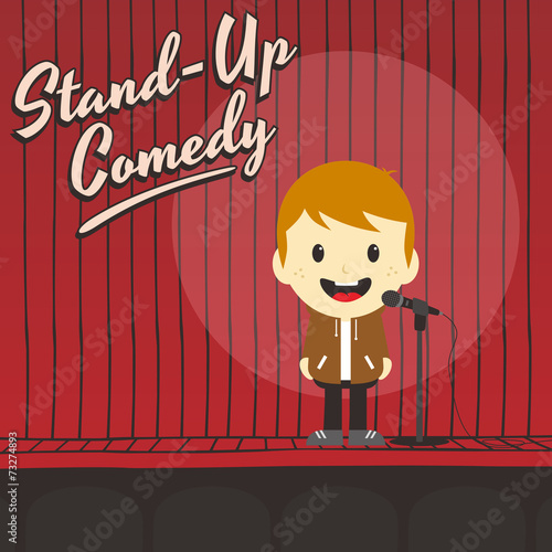 male stand up comedian cartoon character