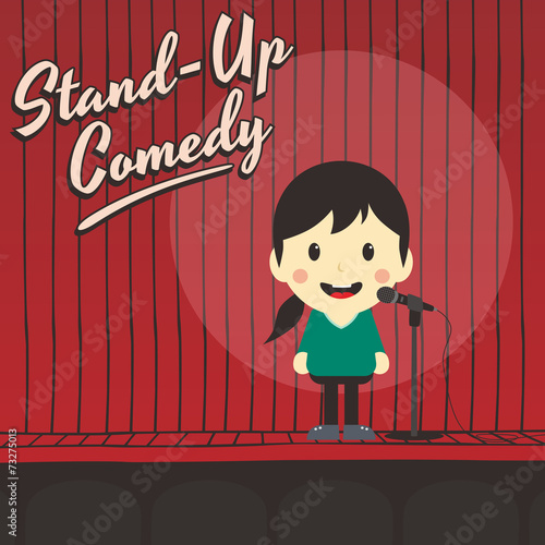 female stand up comedian cartoon character