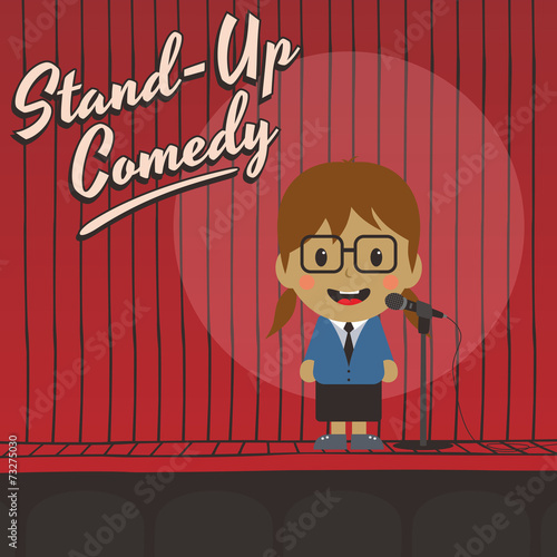 female stand up comedian cartoon character