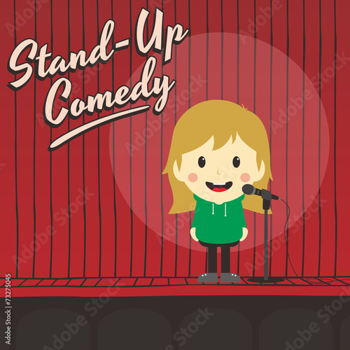female stand up comedian cartoon character