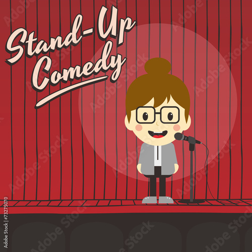 female stand up comedian cartoon character