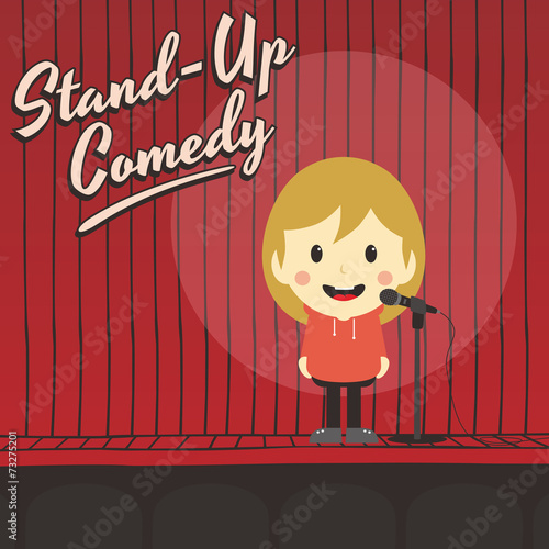 female stand up comedian cartoon character