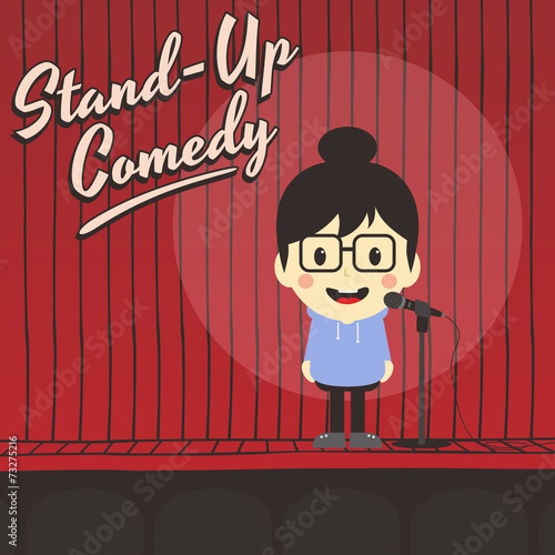 female stand up comedian cartoon character
