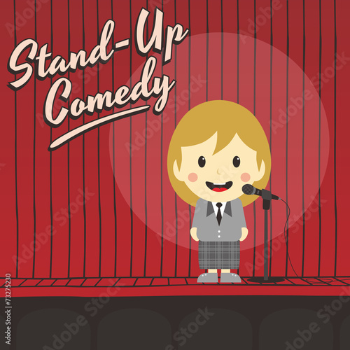 female stand up comedian cartoon character