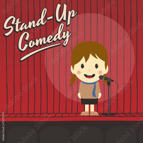 female stand up comedian cartoon character