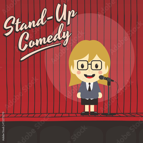 female stand up comedian cartoon character
