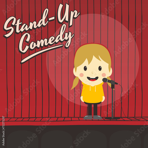 female stand up comedian cartoon character