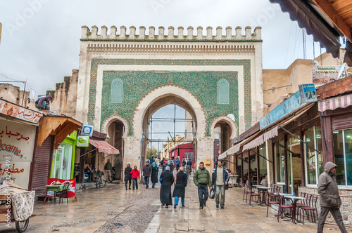 Obraz na plátně Gate to the medina in Fez, Morocco, Africa