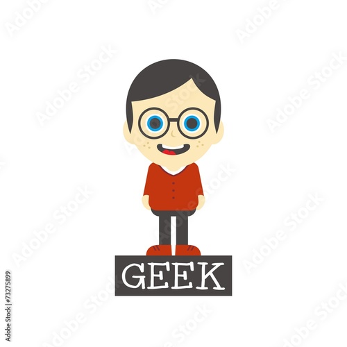 geek boy cartoon