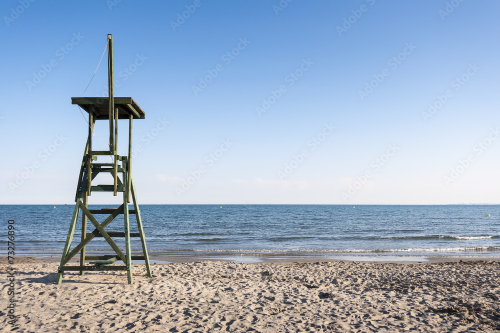 Lifeguard tower in the beach