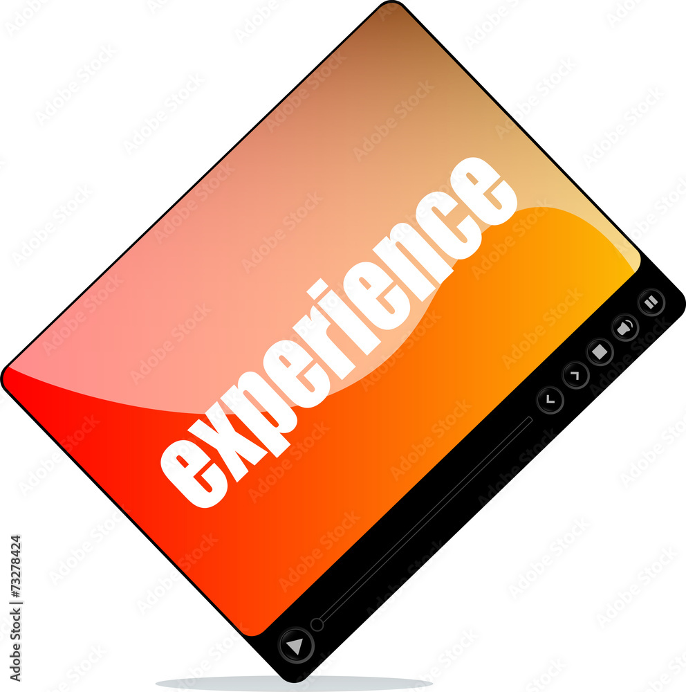 Video media player for web with experience words Video media player for web with experience words