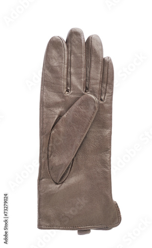 Brown leather glove isolated